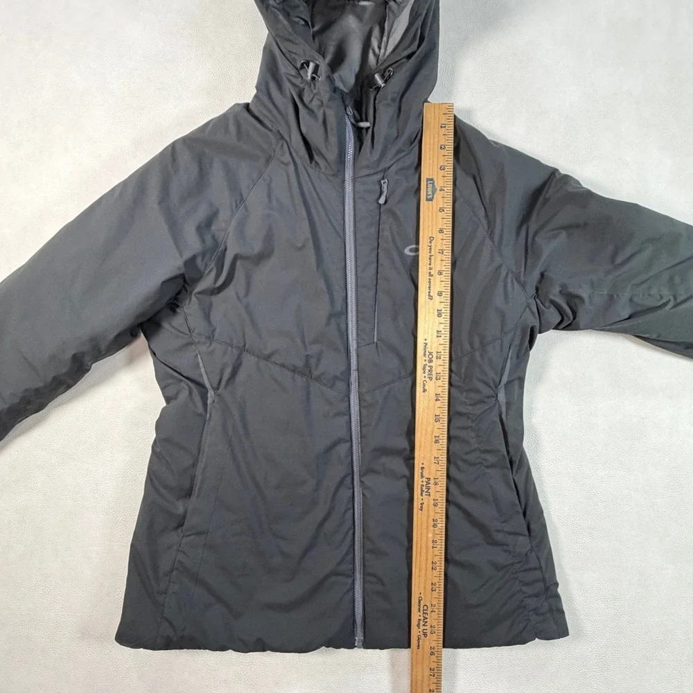 Outdoor Research Womens Medium Black Hooded Insulated Puffer Jacket Full Zip